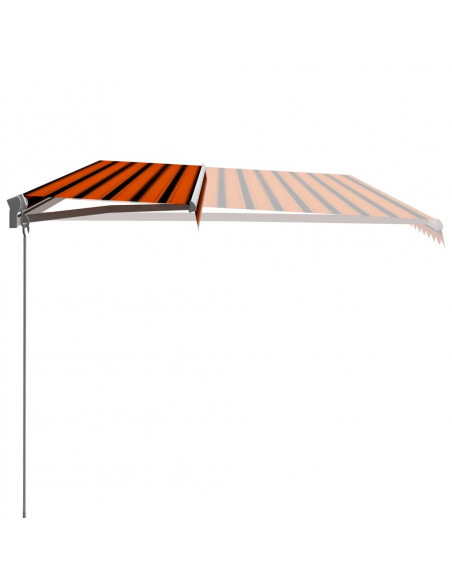 Tenda da Sole Retrattile Manuale 600x300 cm Arancione e Marrone