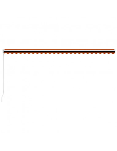 Tenda da Sole Retrattile Manuale 600x300 cm Arancione e Marrone