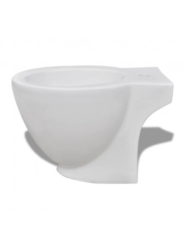 Set WC e Bidet con Piede in Ceramica Bianca