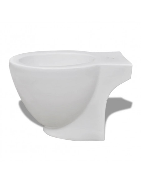 Set WC e Bidet con Piede in Ceramica Bianca