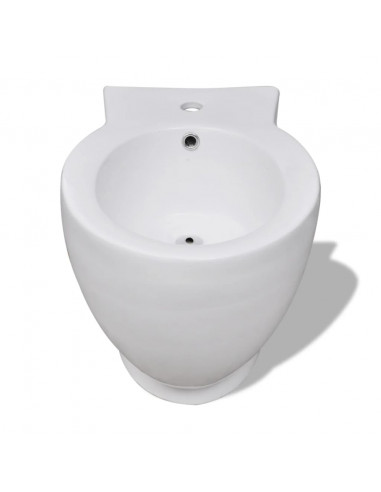 Set WC e Bidet con Piede in Ceramica Bianca
