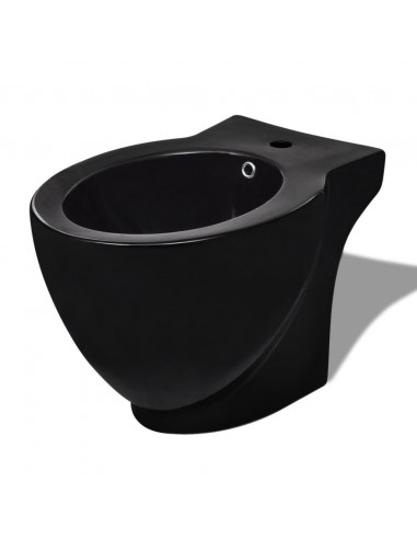 Set di Bidet e Toilette da Pavimento in Ceramica Nera