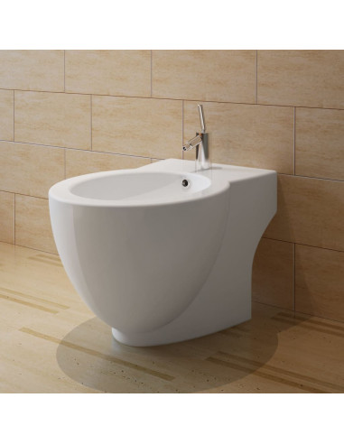 Set Toilette e Bidè in Ceramica Bianca