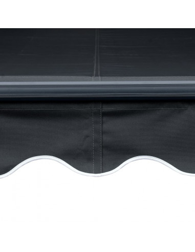 Tenda da Sole Retrattile Manuale con LED 300x250 cm Antracite