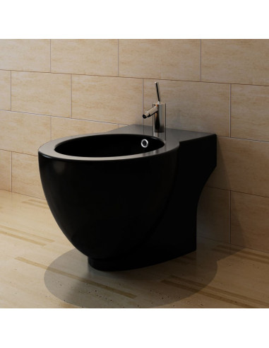 Set Toilette e Bidè in Ceramica Nero