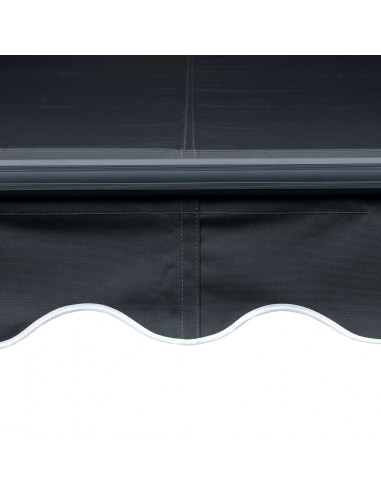 Tenda da Sole Retrattile Manuale con LED 350x250 cm Antracite