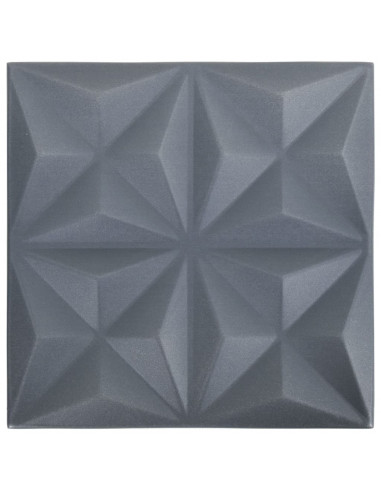 Pannelli Murali 3D 24 pz 50x50 cm Grigi Origami 6 m²