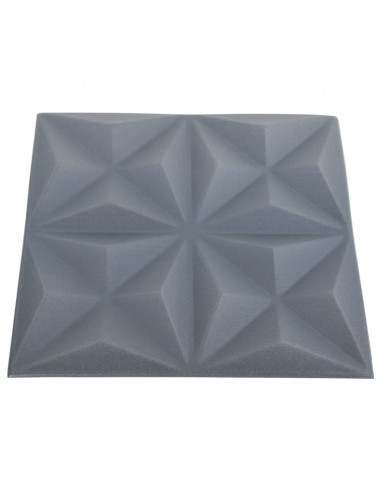 Pannelli Murali 3D 24 pz 50x50 cm Grigi Origami 6 m²