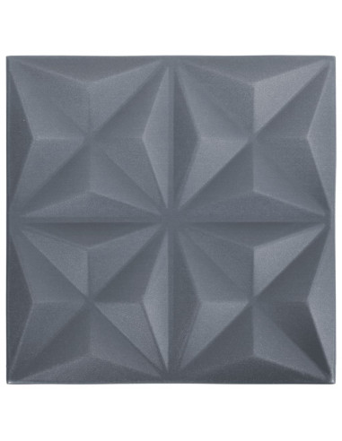 Pannelli Murali 3D 48 pz 50x50 cm Grigi Origami 12 m²