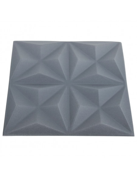 Pannelli Murali 3D 48 pz 50x50 cm Grigi Origami 12 m²