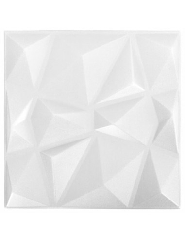 Pannelli Murali 3D 12 pz 50x50 cm Bianchi a Diamante 3 m²