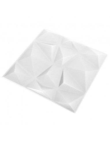 Pannelli Murali 3D 12 pz 50x50 cm Bianchi a Diamante 3 m²