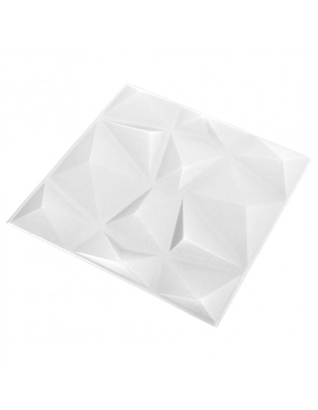 Pannelli Murali 3D 12 pz 50x50 cm Bianchi a Diamante 3 m²