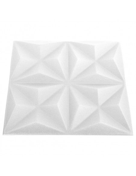 Pannelli Murali 3D 12 pz 50x50 cm Bianchi Origami 3 m²