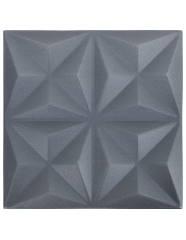 Pannelli Murali 3D 12 pz 50x50 cm Grigi Origami 3 m²