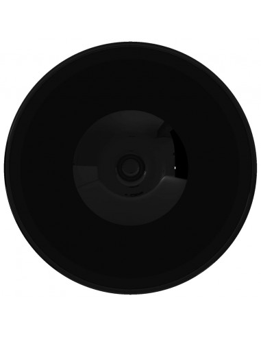 Lavandino da bagno in ceramica nera rotondo