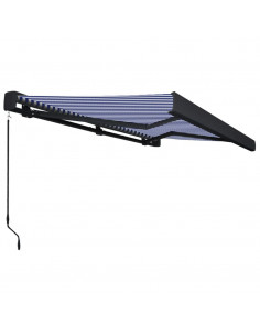 Tenda a Cassonetto Manuale 400x300 cm Blu e Bianca 2