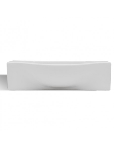 Lavandino Bagno in Ceramica con Foro per Rubinetto Bianco