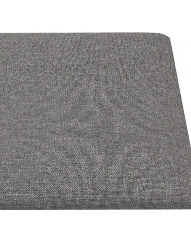 Pannelli Murali 12 pz Grigio Chiaro 30x15 cm Tessuto 0,54 m²