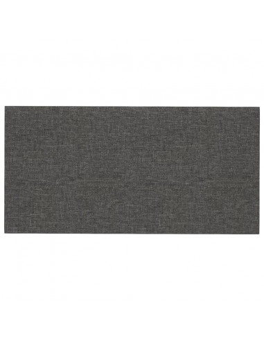 Pannelli Murali 12 pz Grigio Scuro 30x15 cm Tessuto 0,54 m²