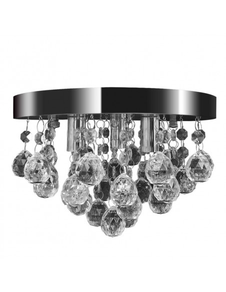 Lampada di Soffitto Pendente in Cristallo Lampadario Cromato