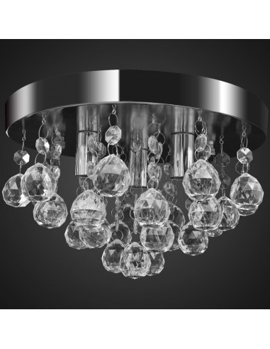 Lampada di Soffitto Pendente in Cristallo Lampadario Cromato