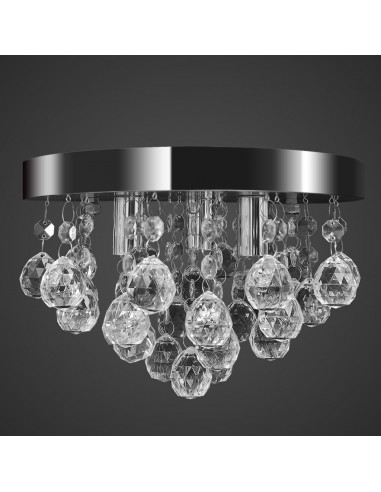 Lampada di Soffitto Pendente in Cristallo Lampadario Cromato