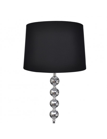 Lampada da Pavimento Supporto Alto Decorazione a 4 Sfere Nera