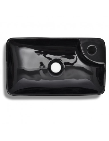 Lavandino Bagno in Ceramica Nera con Foro per Rubinetto