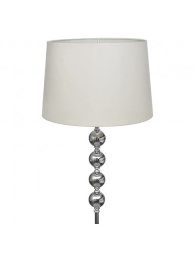 Lampada da Pavimento Supporto Alto Decorazione a 4 Sfere Bianca