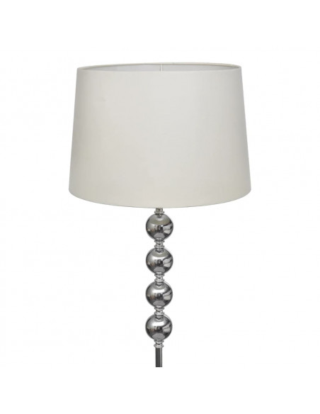 Lampada da Pavimento Supporto Alto Decorazione a 4 Sfere Bianca