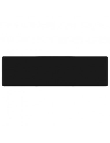 Lavandino Bagno in Ceramica Nera Quadrato con Foro per Rubinetto