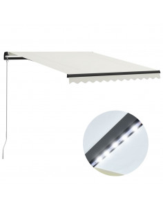 Tenda da Sole Retrattile Manuale con LED 300x250 cm Antracite 2