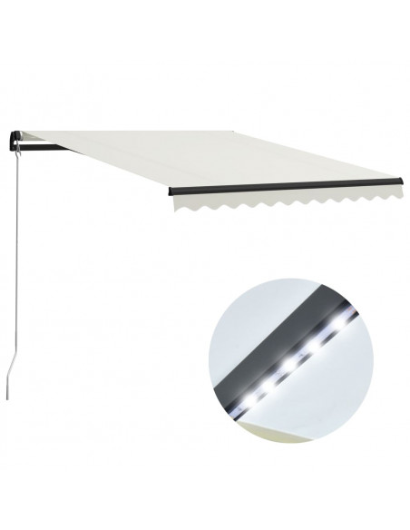 Tenda da Sole Retrattile Manuale con LED 300x250 cm Antracite