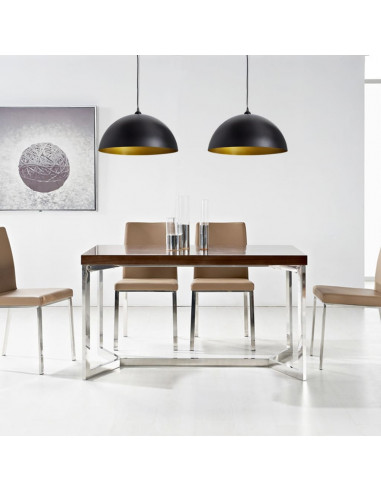 Lampada a Sospensione 2 pz Altezza Regolabile Semisferica Nera