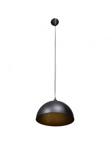 Lampada a Sospensione 2 pz Altezza Regolabile Semisferica Nera