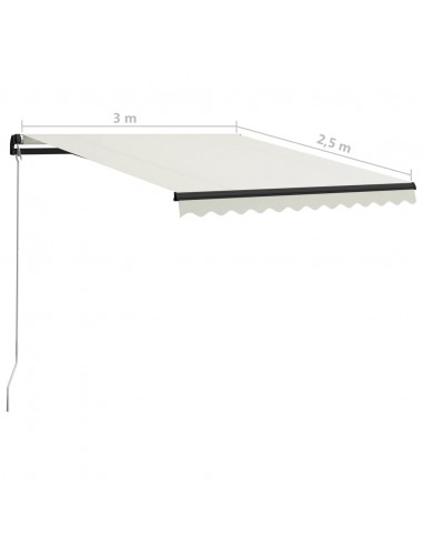 Tenda da Sole Retrattile Manuale con LED 300x250 cm Antracite