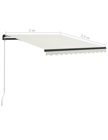 Tenda da Sole Retrattile Manuale con LED 300x250 cm Antracite