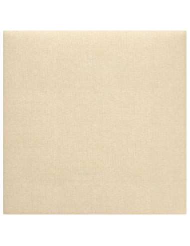 Pannelli Murali 12 pz Crema 30x30 cm in Tessuto 1,08 m²