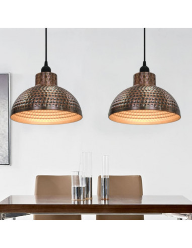 Lampadari 2 p Semisferici Color Rame