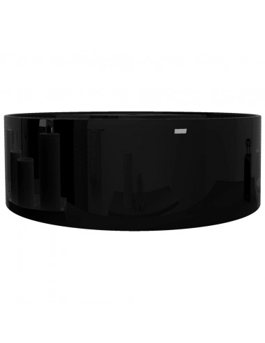 Lavandino bagno in Ceramica nera rotondo con Foro di trabocco