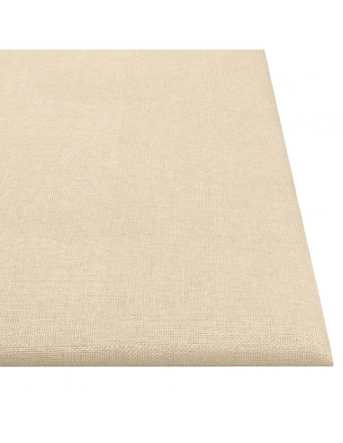 Pannelli Murali 12 pz Crema 30x30 cm in Tessuto 1,08 m²