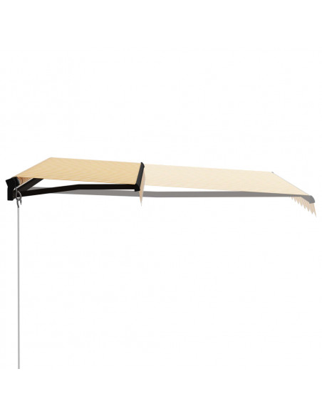 Tenda da Sole Manuale con LED 300x250 cm Gialla e Bianca