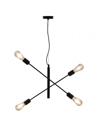Lampada da Soffitto con Lampadine 2 W Nero E27