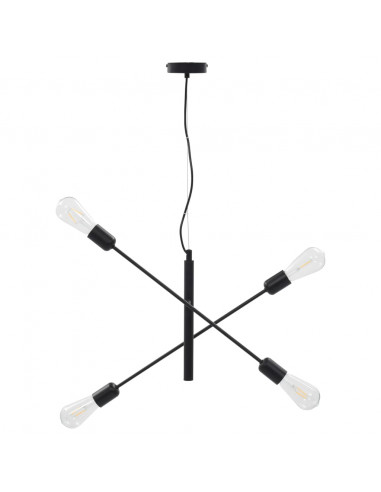 Lampada da Soffitto con Lampadine 2 W Nero E27