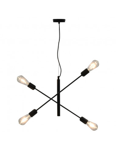 Lampada da Soffitto con Lampadine 2 W Nero E27