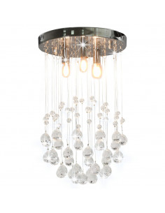 Lampadario Perle di Cristallo a Sfera Argento 3  Lampadine G9 2