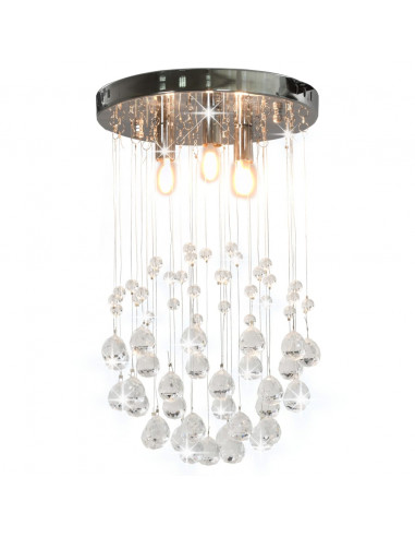 Lampadario Perle di Cristallo a Sfera Argento 3  Lampadine G9