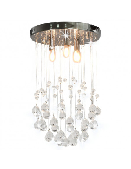 Lampadario Perle di Cristallo a Sfera Argento 3  Lampadine G9