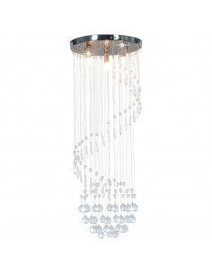 Lampadario con Perle di Cristallo a Spirale Argento G9 2